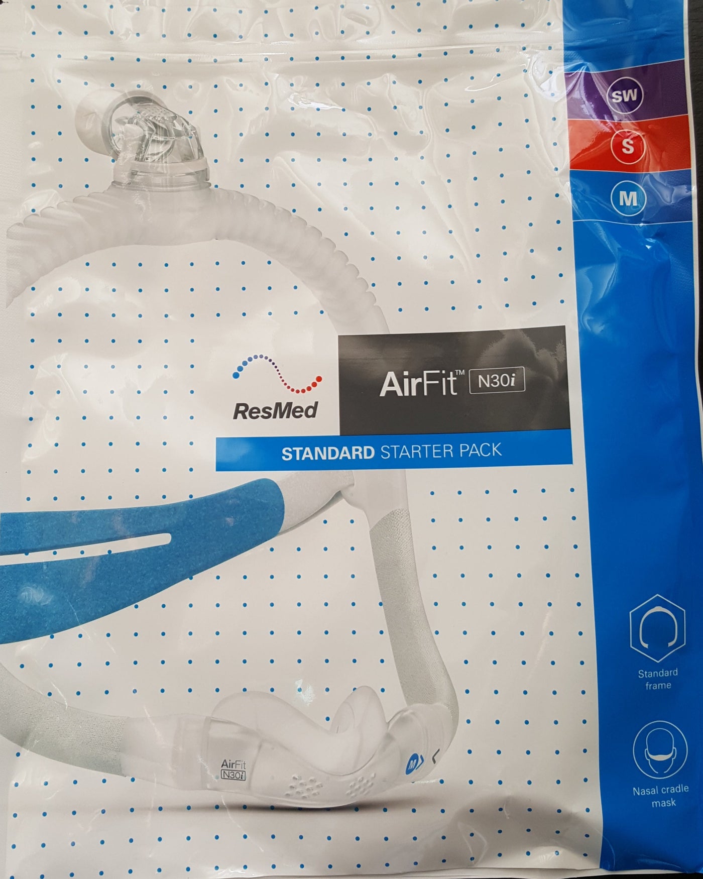 ResMed AirFit N30i nasal mask Multi-hole vent starter pack in size Small / Std CPAP