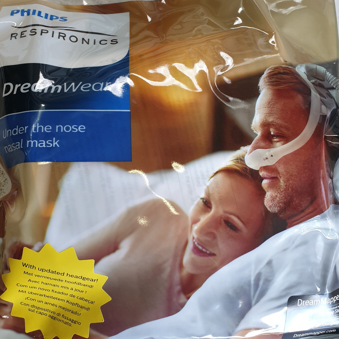 Philips Respironics DreamWear nasal UtN CPAP mask 2 size frame & Pillows w arms HGR