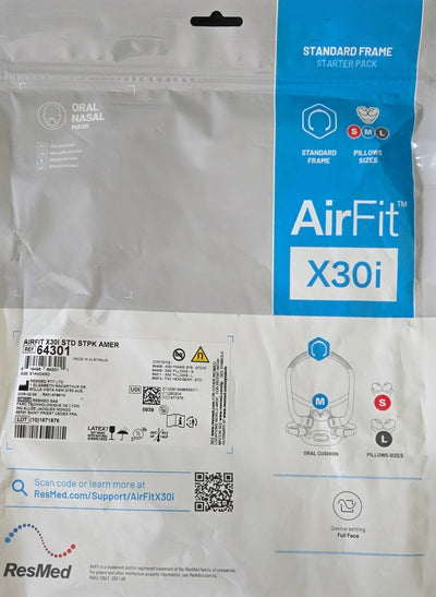 ResMed AirFit X30i Oral Nasal mask Starter Packs size Small, Std and Large CPAP