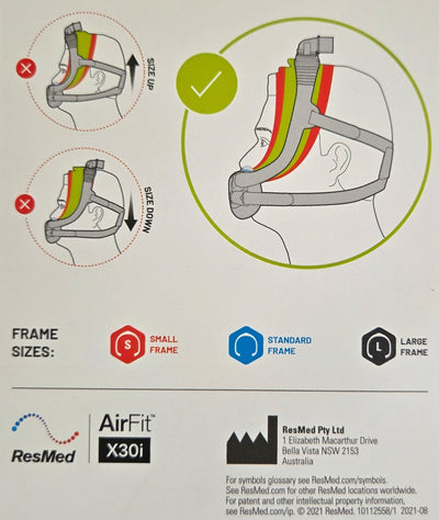 ResMed AirFit X30i Oral Nasal mask Starter Packs size Small, Std and Large CPAP