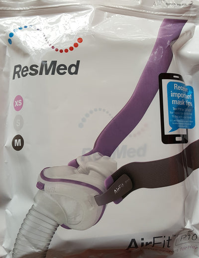 ResMed AirFit P10 nasal mask with 3 same size pillows, headgear CPAP