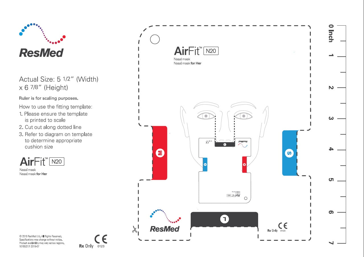 ResMed AirFit N20 Nasal CPAP mask w headgear all size him / her ...