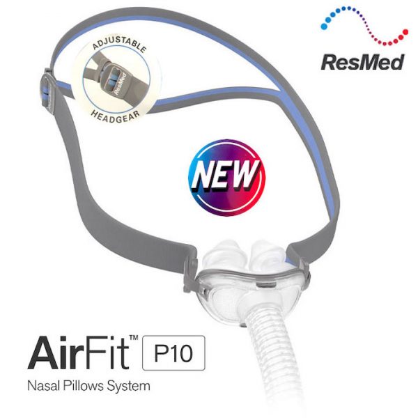 ResMed AirFit P10 nasal mask with side-clip adjustable headgear CPAP Fit Pack